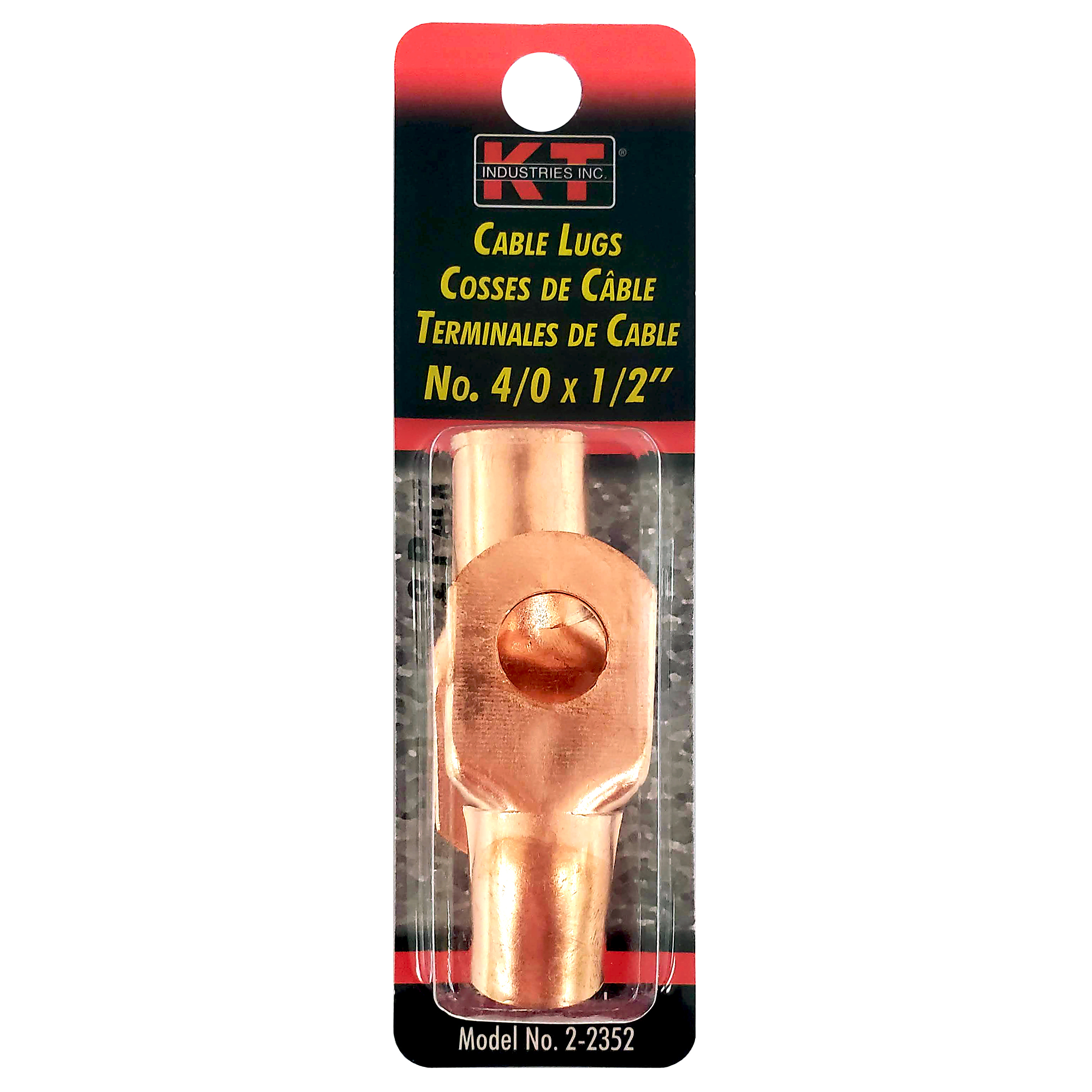 K-T Industries Cable Lugs, 4/0 x 1/2in., 2-Pk., Model# 2-2352
